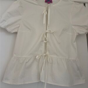 Edikted White Tie-Front Blouse